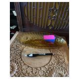 Vintage  Yellow Amber relish tray