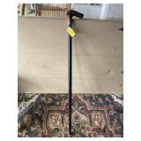 36 1/2 inch black wood cane with beautiful metal