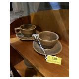 Monmouth maple leaf cup and saucer..two sets,four