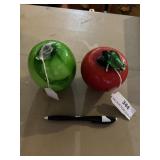 Glass  apple and melon decoration