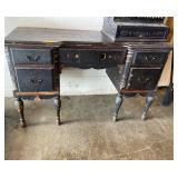 Antique wooden desk, five drawer 31 x 48 x 18