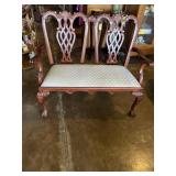 Beautiful Chippendale settee. 48 x 20.