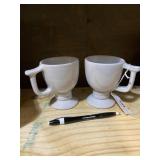 Frankoma chalice footed pedestal cups