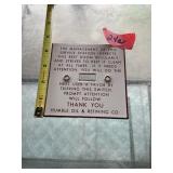 Antique Plate cover Humble oil and refining