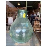 Large olive green glass jug  made in Italy 17 1/2
