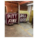 Very large neon sign. Works !  Pitt Grill Fine