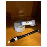 Milk glass cosmetic jar