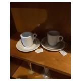 Collection of demitasse cups with saucers