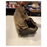 Old leather doctors bag, 18 inches long