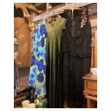 Vintage long dresses three with vintage hangers