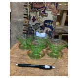 Anchor hocking green depression glass sherbet