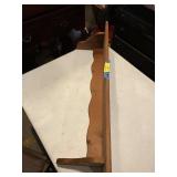 Hanging wood shelf with plate groove 36 inches