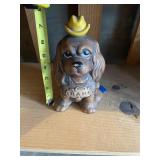 Treasure craft  brown spaniel piggy bank, 1961