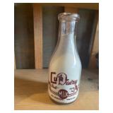 1 quart glass milk  bottle  Curl dairy, Mission