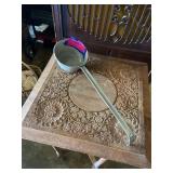 Vintage 1960s aluminum ladle with 9 inch handle