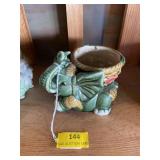 Majolica elephant planter