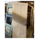 Solid wood white door with vintage hardware 30 x