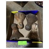 Four piece set of matching cast iron feet