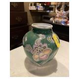 Asian ginger jar vase handpainted about 8 1/2
