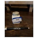 Antique milk, glass, cosmetic jar with lid