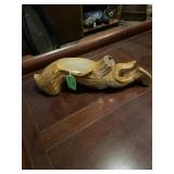 Log pottery planter 13 inches long