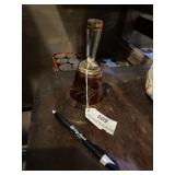 Ruby, cut etched glass bell