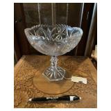 1940s crystal footed, pedestal bowl roses, and