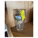Gold rimmed German beer glass .25 L GARMISCH.