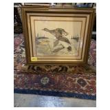 Picture duck flight print signed by  Gene