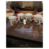 Norman Rockwell mugs   four count