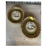 Two- 13 x 11 wood framed 3 dimensional Plaques