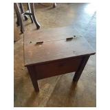 Wooden vintage shoe shine stool. 14 1/2 x 13 1/2