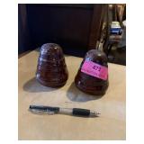 Marcrest beehive style salt and pepper shakers