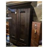 Primitive two door/2 drawer wardrobe marked
