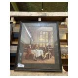 Framed print in a wood frame, 23 1/2 x 19 1/2 by