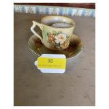 Victorian English mustache cup and saucer