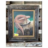 Canvas painting, with beautiful wood frame,
