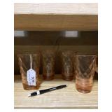 Pink Arcoroc water glasses ( France) set of four