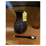 Hand thrown brown glaze crock Vase