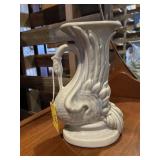 Beautiful vintage baby blue swan vase 8 inches