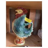 Majolica Saint Clement rooster 1930s 12 inches