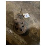 Antique cast iron drop down pulley