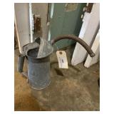 Vintage galvanized, half gallon oil can