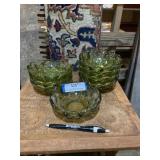 1970s imperial Verde green bowls. Eight.