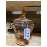 Mayfair pink depression glass   candy dish about