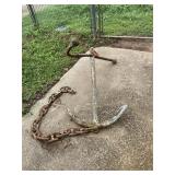 Large vintage anchor with chain  41 inches long
