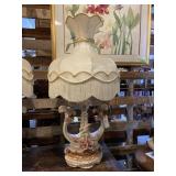 Beautiful Capodimonte  lamp with fringed