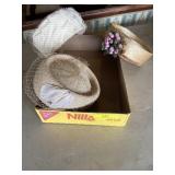 Three vintage beige summer ladies hats