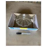 1950s anchor hocking clear glass candy dish