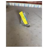 Glass boot shooter cup  1945 3 1/4 inch tall